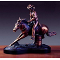Cowgirl bronze Figurine - 12"H X 9.5"W